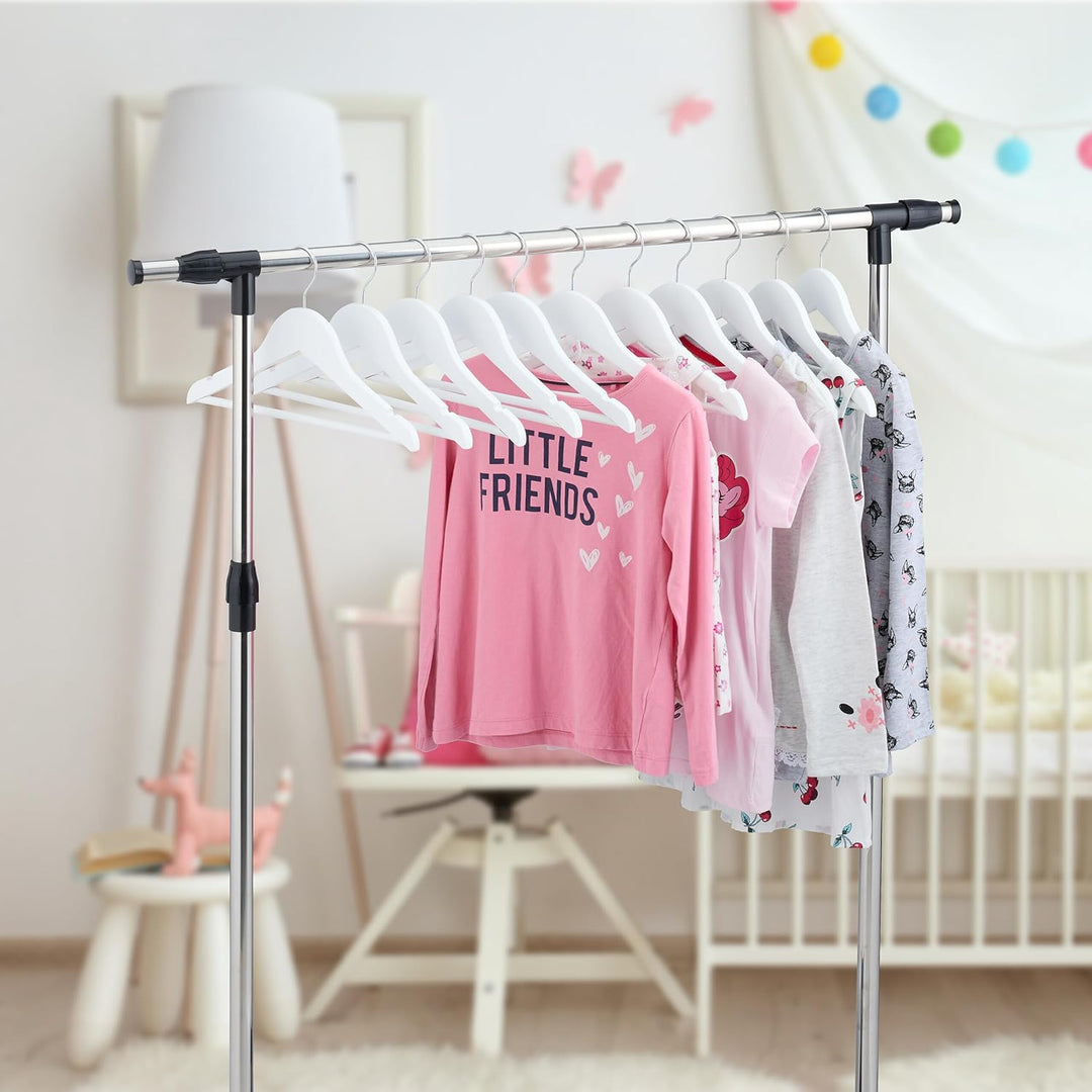 Relaxdays Kinderkleiderbügel, 20er Set, Holz Kleiderbügel, Baby und Kinder, drehbarer Haken, mit Ste