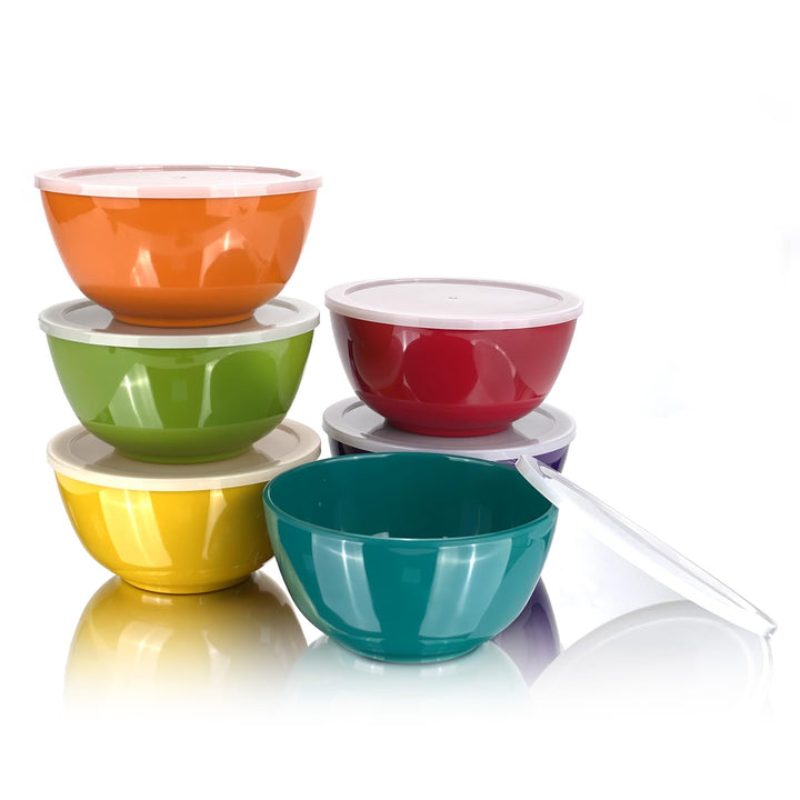 Set of 6 Melamine 28oz Salad Bowls Set,6 inch Round Soup Bowls,100% Melamine Dinnerware sets for Din