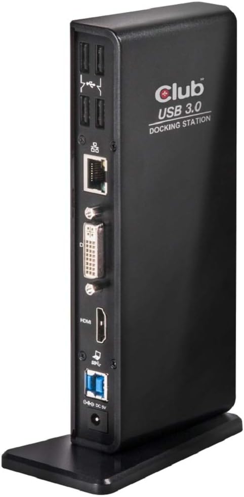 Club 3D SenseVision USB 3.0 Docking Station, 1x HDMI, 1x DVI-I, 1x USB 3.0, 1x USB 3.0 BC-1.2 Schnel