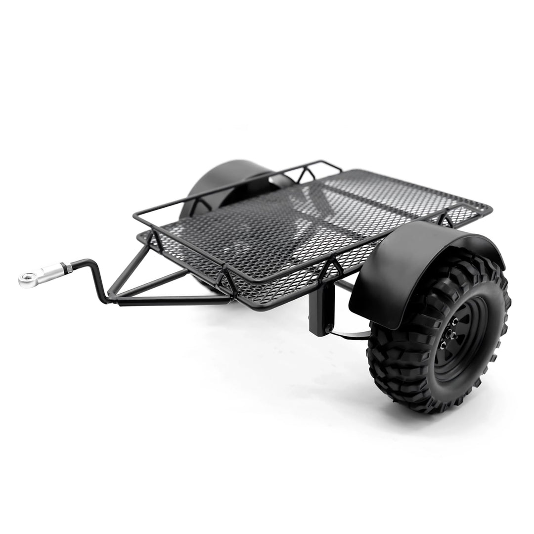 Ezweiji RC Anhänger,1/10 Metall RC Anhänger zum Ziehen Hinter dem Auto, Heavy Duty Anhänger LKW Meta