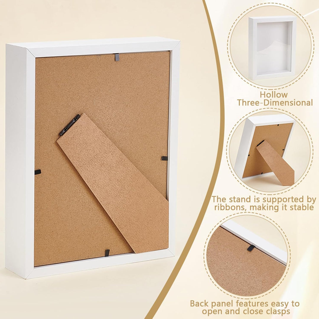 8 Stück 6x8 Zoll Holz Schattenbox Fotorahmen Rechteckige Schattenboxen Vitrinen Bilderrahmen Für Spo