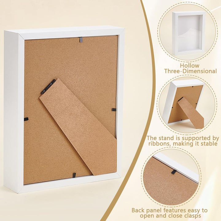 8 Stück 6x8 Zoll Holz Schattenbox Fotorahmen Rechteckige Schattenboxen Vitrinen Bilderrahmen Für Spo