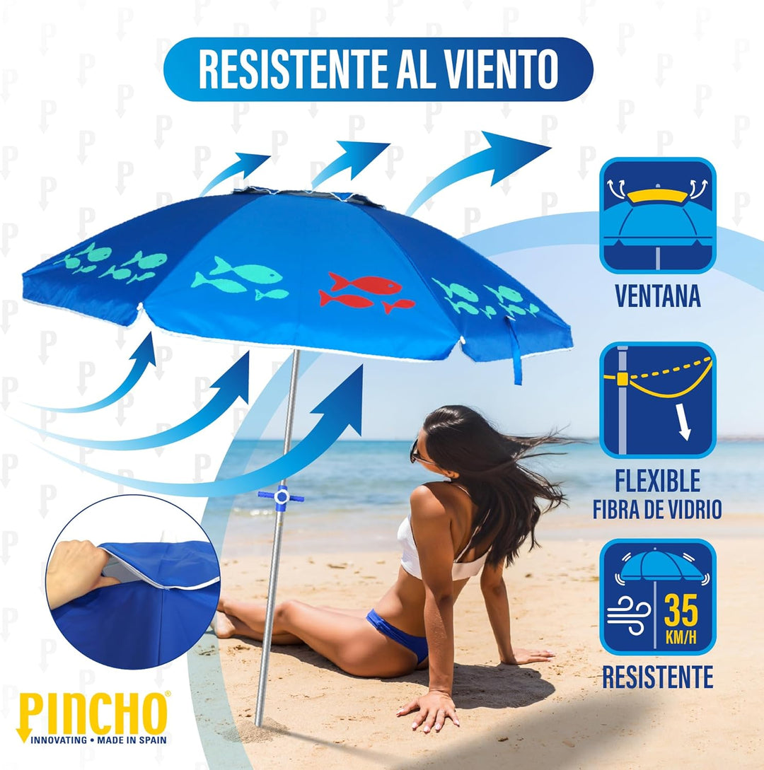 Pincho ALTEA MORAIRA UND MARBELLA SCHIRME, Durchgehendes Blau, Grande, Modern, Durchgehendes Blau