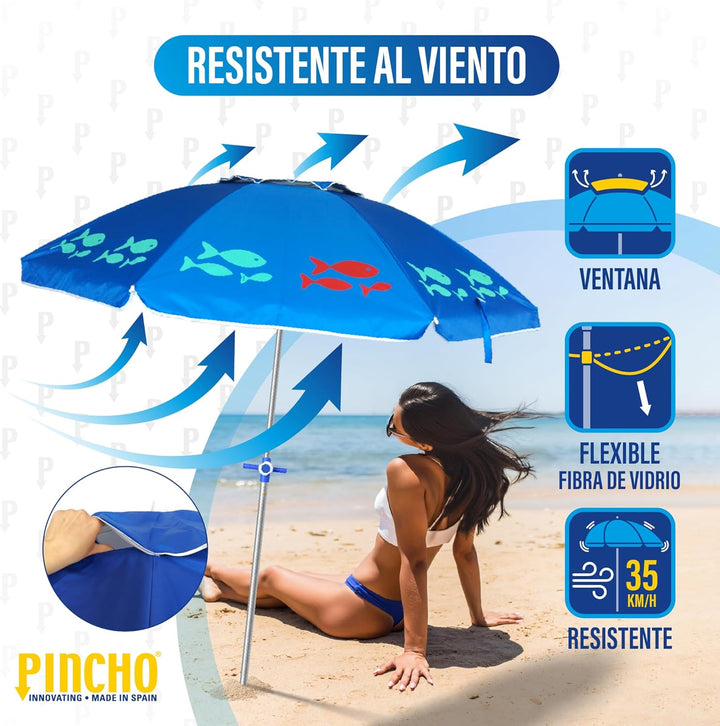 Pincho ALTEA MORAIRA UND MARBELLA SCHIRME, Durchgehendes Blau, Grande, Modern, Durchgehendes Blau
