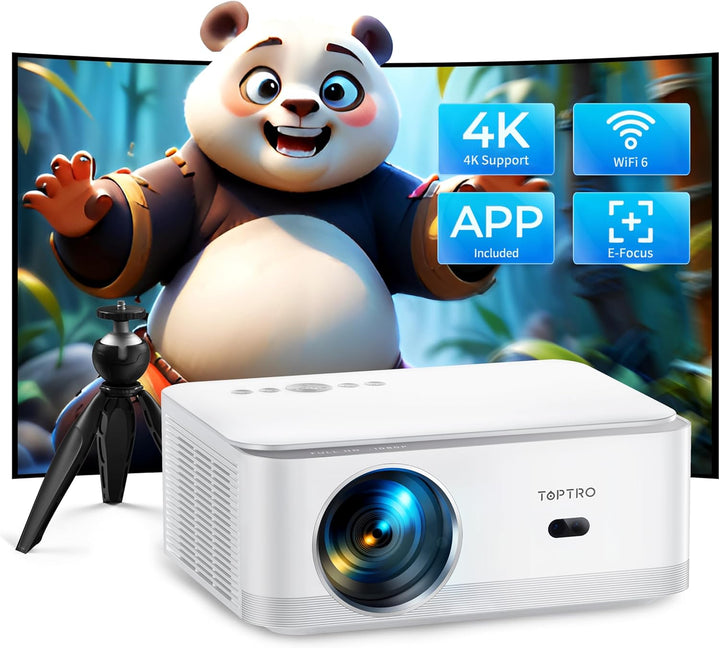 TOPTRO Beamer 4K Unterstützt Eingebauter Android TV, 750 ANSI WiFi Bluetooth Beamer Full HD 1080P, B