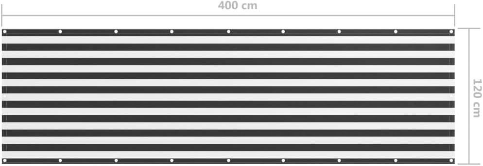 Balkon Sichtschutz Terrasse 120x400 cm mit Ösen und PE Seil Balkonbespannung UV-Schutz Balkonsichtsc