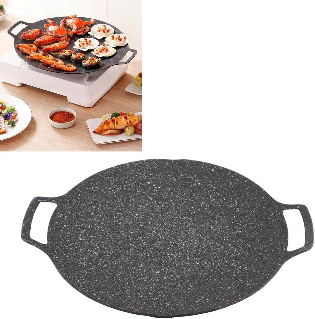 Koreanische Grillplatte, Rund Gusseisen Grillplatten BBQ-Grill Antihaft-Grill Gusseisenpfanne Grill