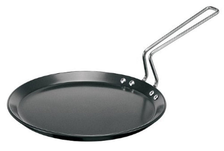 FUTURA Tava-Grillplatte, harteloxiert, flach, 25,4 cm, 4,88 mm, mit Stahlgriff, schwarz 10-inch, 10-