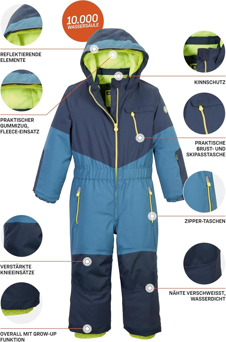 Killtec Jungen Kw 89 Mns Onpc Skioverall/Schneeanzug mit Kapuze 92 sturmblau, 92 sturmblau
