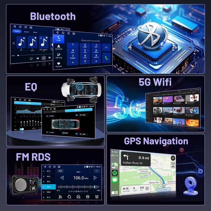 Hikity 5G WiFi 4+64G Android Autoradio für Nissan Qashqai 2006-2016 Wireless Carplay Android Auto,9