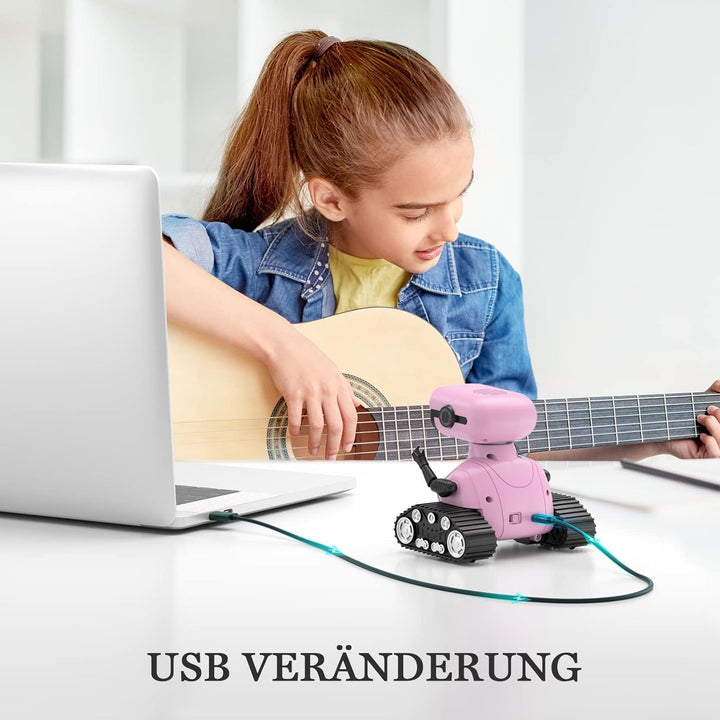 ALLCELE Roboter Kinder Spielzeug, Wiederaufladbares Ferngesteuertes Roboter Spielzeug mit LED-Augen