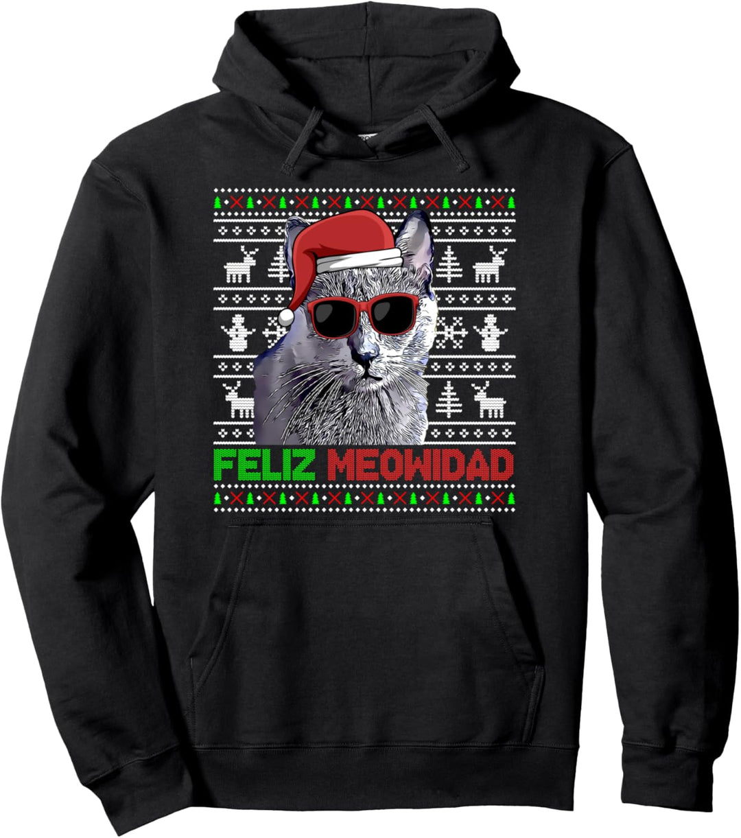 Korat Cat Feliz Meowidad Lustige Weihnachten Pullover Hoodie