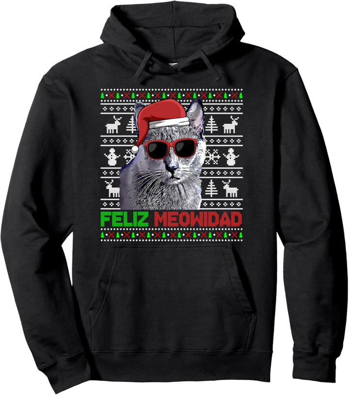 Korat Cat Feliz Meowidad Lustige Weihnachten Pullover Hoodie