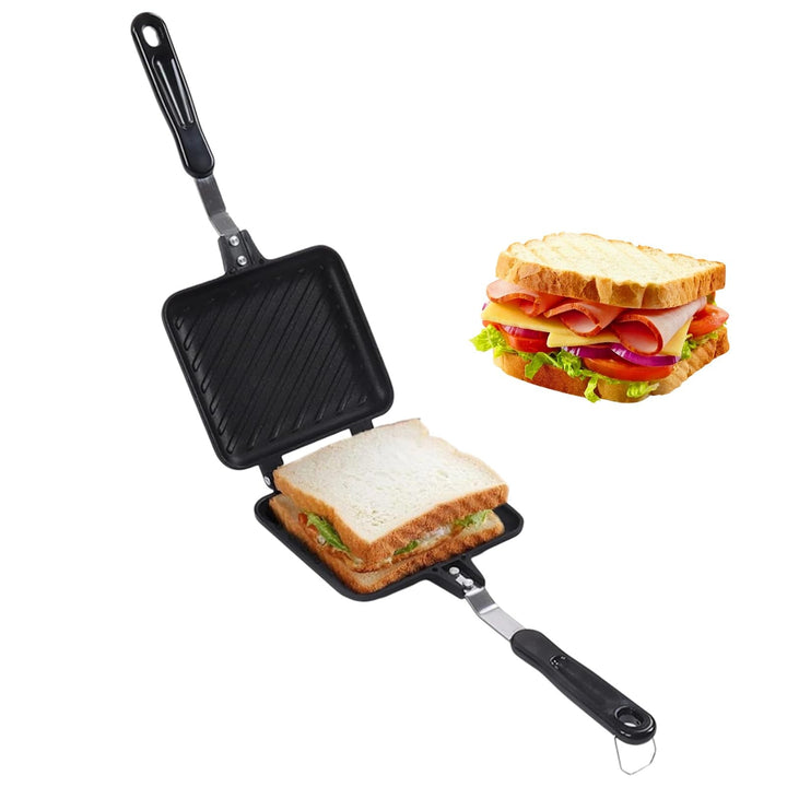 Doppelseitig Toastpfanne Herdplatte Toasted Sandwich Panini Maker Aluminium Camping Sandwich Maker m