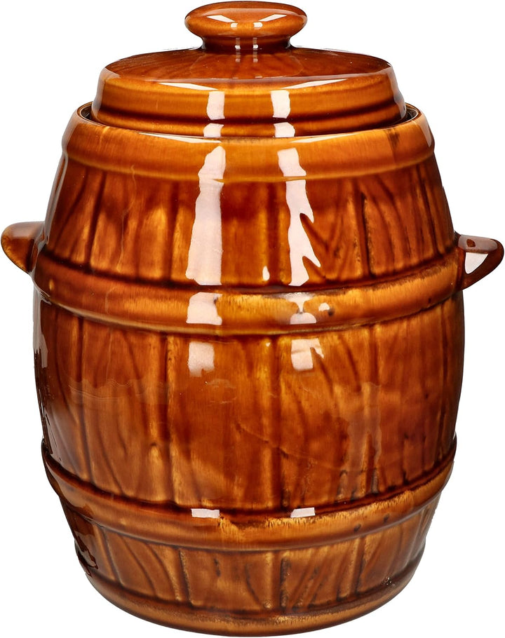 KOTARBAU® Tontopf Hermetisch Verschliessbar 5 L zum Gären mit Deckel + Holzzange Gratis, 5 L