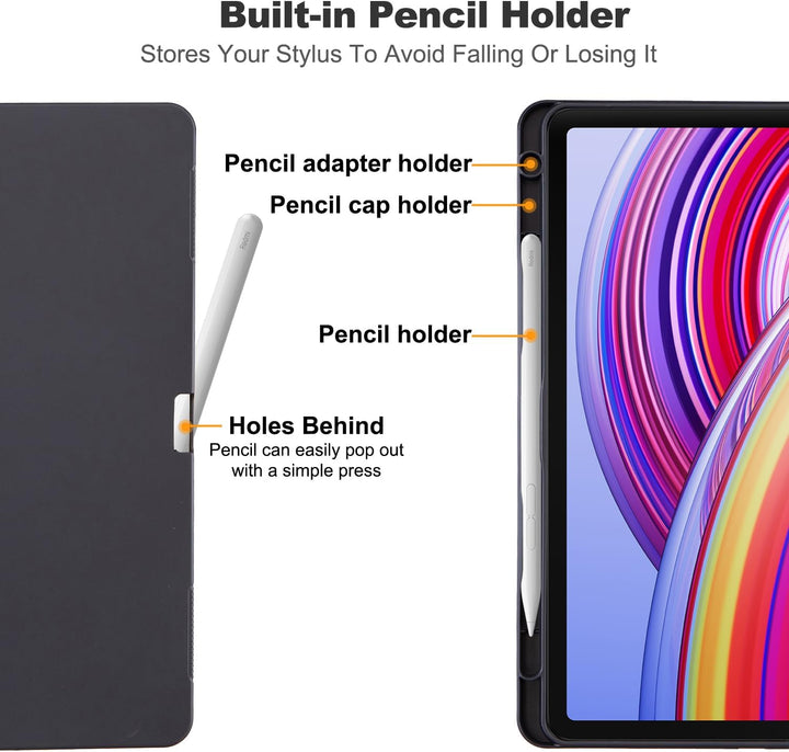 Ultraschlankes Hülle für Xiaomi Redmi Pad Pro 12.1 Zoll 2024 für Redmi Pad Pro Hülle mit Stifthalter