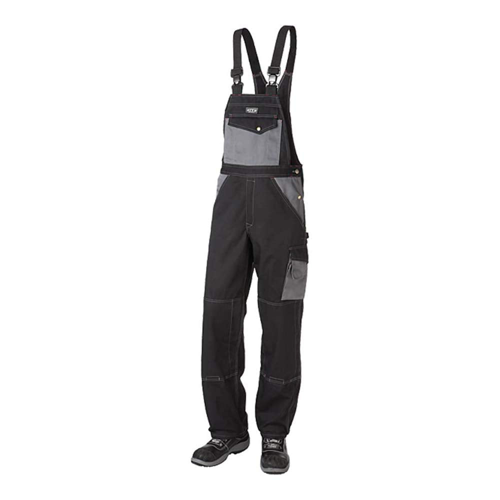 J.A.K. 920751B096 Serie 9207 65% Polyester/35% Baumwolle Latzhose, Schwarz/Grau, 54 L (38/35) Grösse