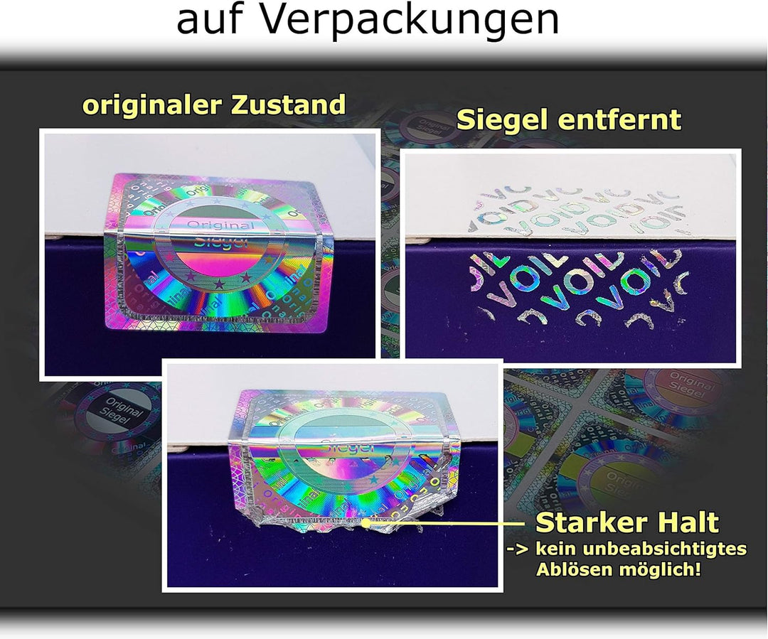 1000 Stk - 3D Hologramm Original-Siegel 25mm - Sicherheitssiegel Qualitätssiegel Garantie-Siegel Sic