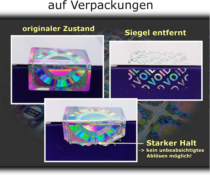 2010 Stk - 3D Hologramm Original-Siegel 25mm - Sicherheitssiegel Qualitäts-Siegel Siegeletiketten Ga