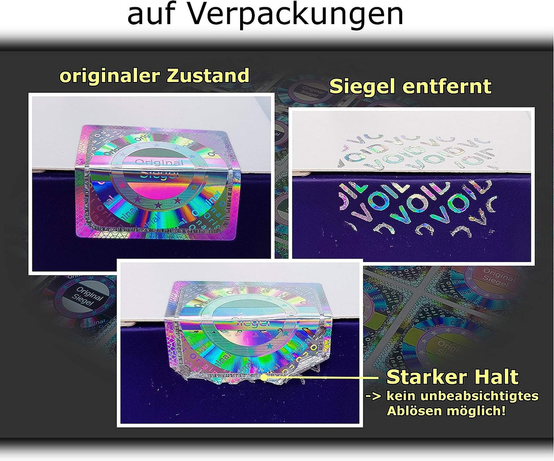 2010 Stk - 3D Hologramm Original-Siegel 25mm - Sicherheitssiegel Qualitäts-Siegel Siegeletiketten Ga