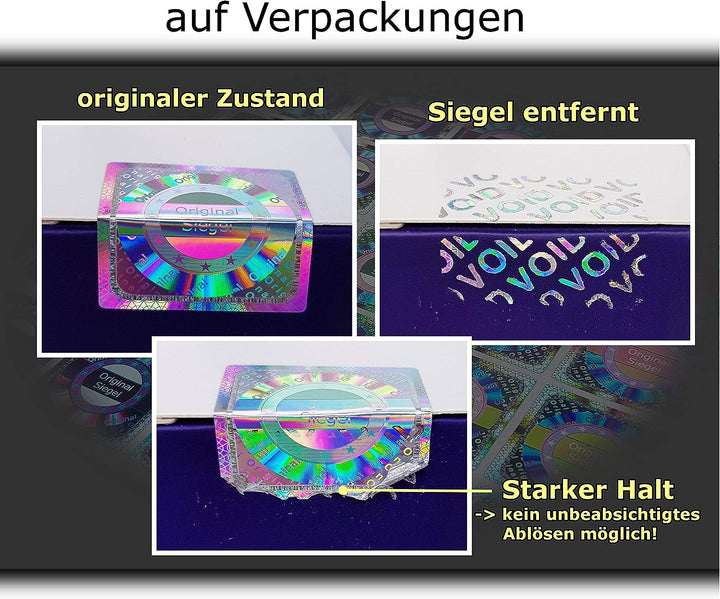 2010 Stk - 3D Hologramm Original-Siegel 25mm - Sicherheitssiegel Qualitäts-Siegel Siegeletiketten Ga