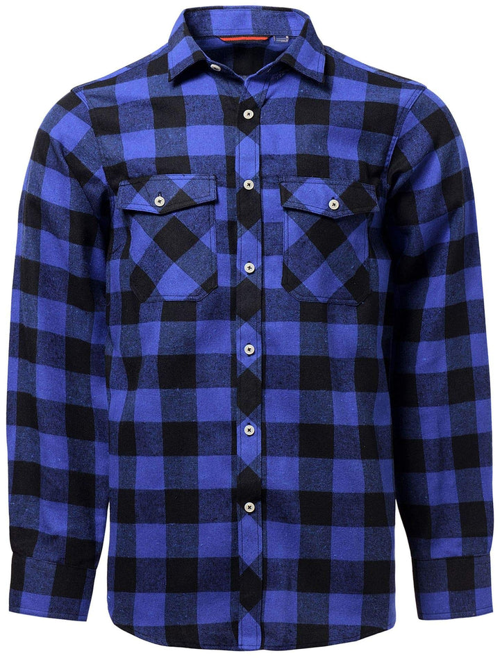 J.VER Herren Hemd Kariertes Flanellhemden Regular Fit Baumwollhemd Outdoor Freizeit Langarmhemd Holz