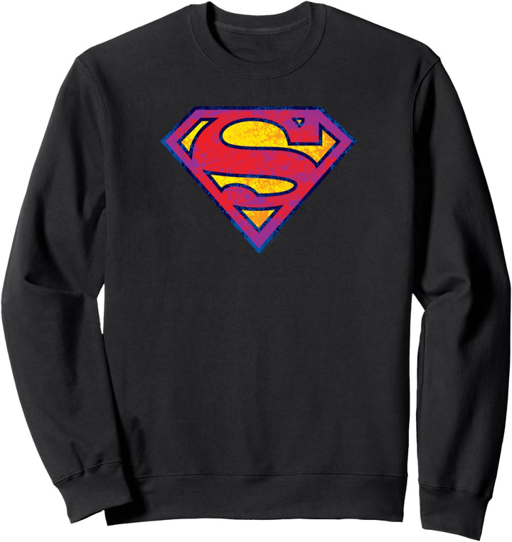Superman Neon Distress Logo Sweatshirt