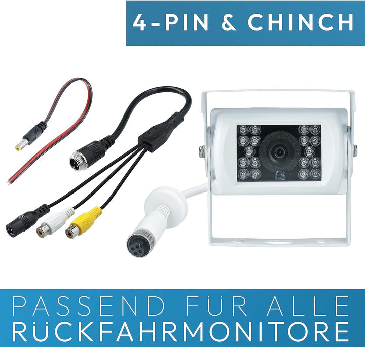 VSG24 Camper Rückfahrkamera Wohnmobil Wohnwagen/Rückfahrsystem Camera/Nachtsicht & Wetterfest/einfac