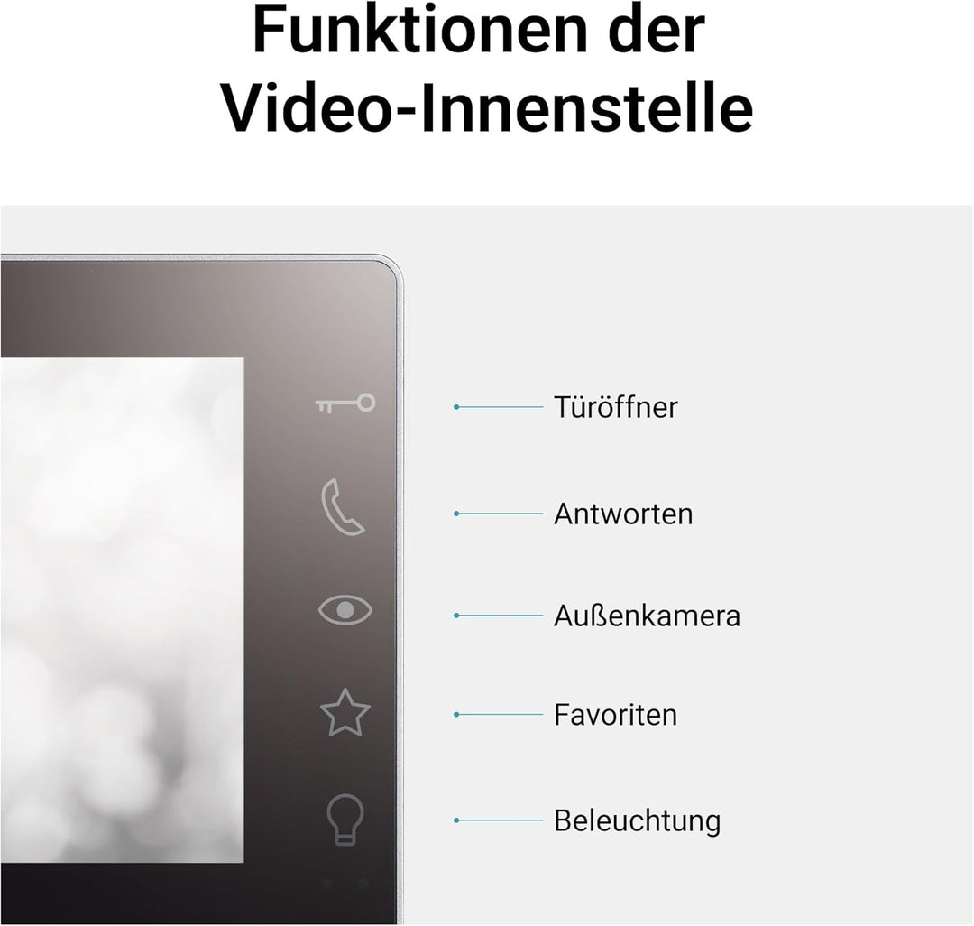 LEGRAND, EASYKIT Plus Video-Innenstelle, 7"-Hochglanz-Farbmonitor, Sensortasten, individuelle Einste