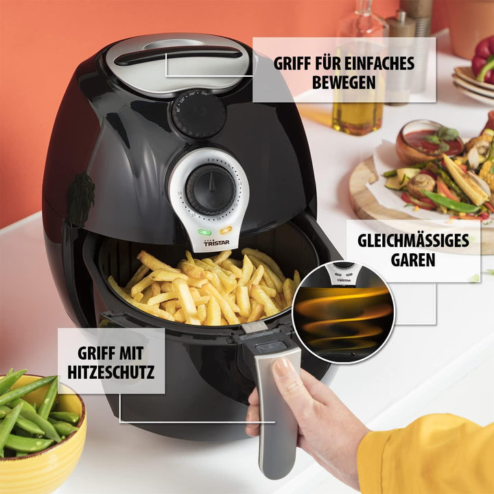 Tristar Heissluftfritteuse/Crispy Fryer XL mit einstellbarem Thermostat und Timer | ohne ÖL - einfac