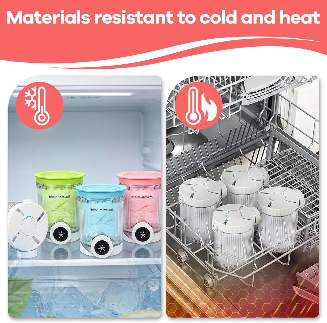 Creami Behälter für Ninja Swirl NC700 NC701, 480ml Eiscremebehälter mit Farbigen Deckeln für Ninja S