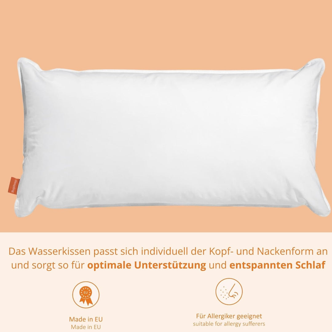 sleepling 194094 2er Set Wasserkissen | orthopädisches Kopfkissen | Bezug aus 100% Baumwolle | Made