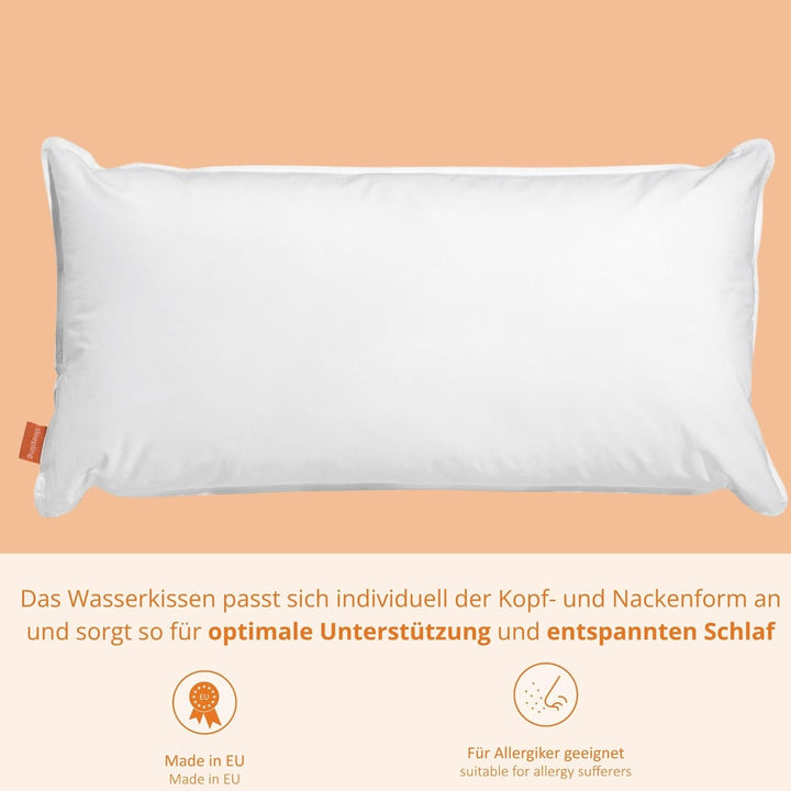 sleepling 194094 2er Set Wasserkissen | orthopädisches Kopfkissen | Bezug aus 100% Baumwolle | Made