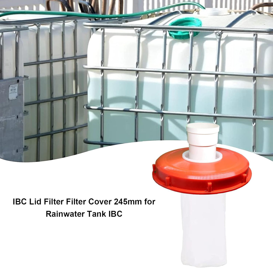 WOOLUCK IBC Deckel Filter, 245mm Nylon Regenwasserfilter, IBC Tank Zubehör mit Filter Waschbar, für