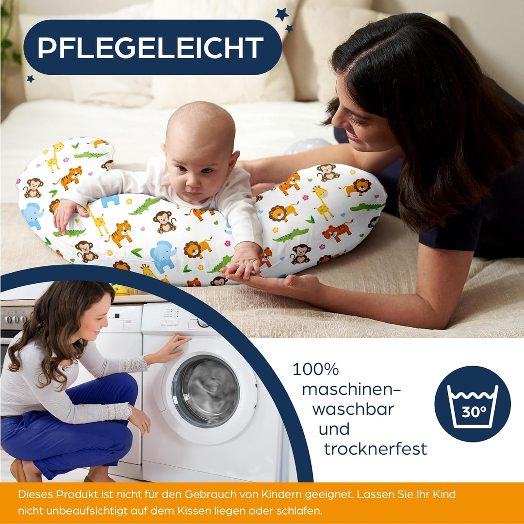 Niimo XXL Schwangerschaftskissen & Stillkissen - Seitenschläferkissen mit Bezug aus 100% Baumwolle,