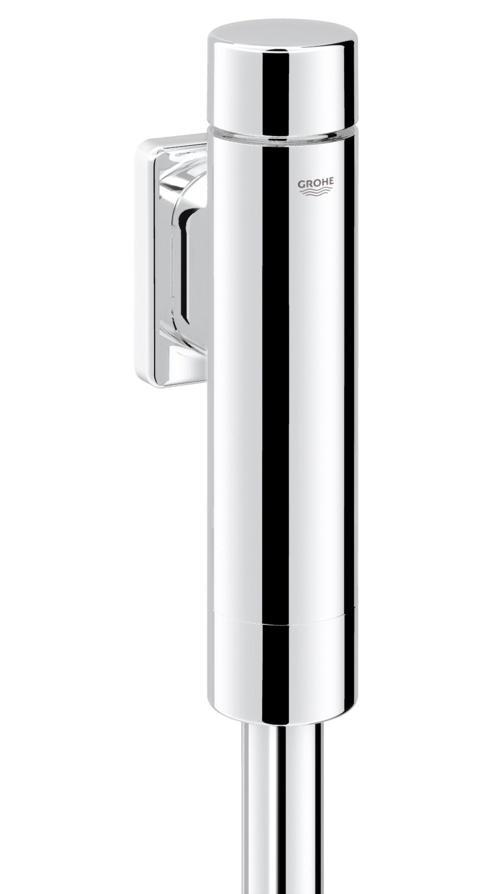 GROHE Rondo A.S. Druckspüler für WC mit integrierter Vorabsperrung 37349000, Silber