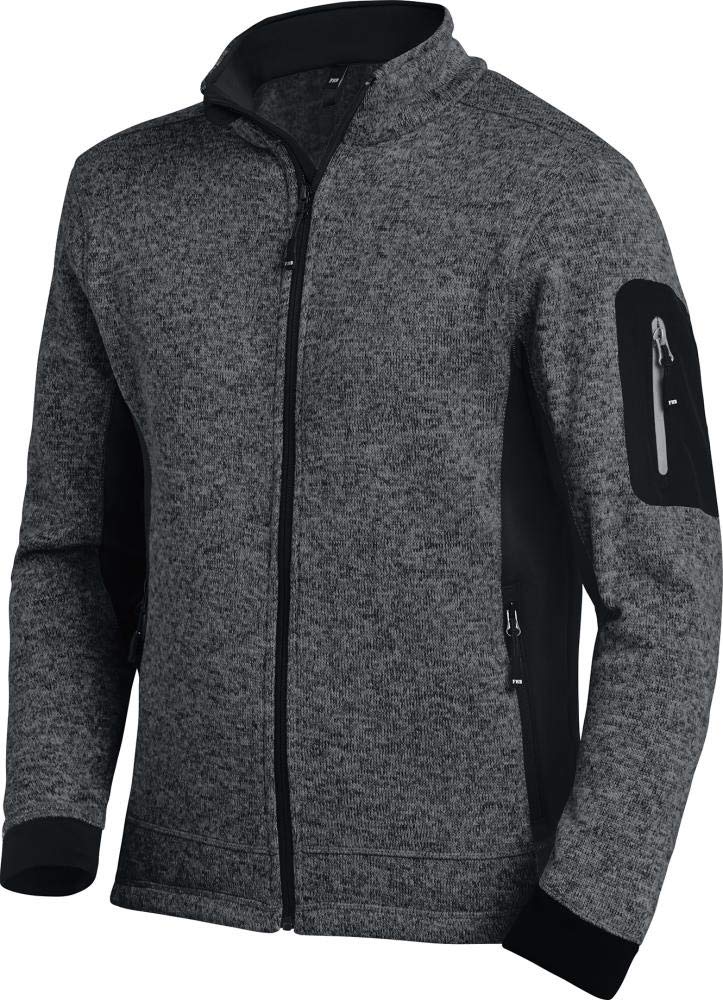 FHB CHRISTOPH Strick-Fleece-Jacke Herren atmungsaktiv XL Anthrazit/Schwarz, XL Anthrazit/Schwarz