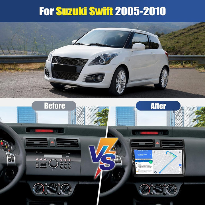 CAMECHO 2+64G Android 15 Autoradio 10 Zoll für Suzuki Swift 2005-2010 mit Wireless Carplay Android A