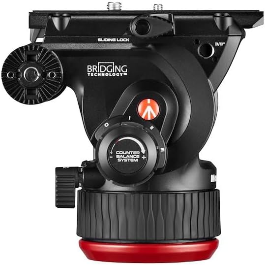 Manfrotto 504X Fluid-Videokopf mit Doppelbeinstativ, Kit mit Aluminiumstativ und Videokopf, Doppelbe