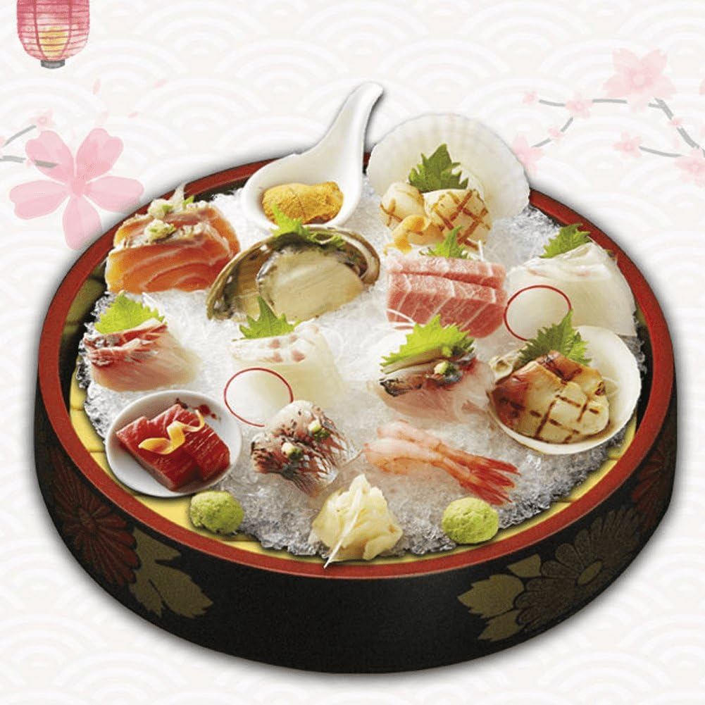 Runder Sushi-Teller, Japanisches Sushi-tablett, Sashimi-servierplatte, Küche, Sashimi-tablett, Japan