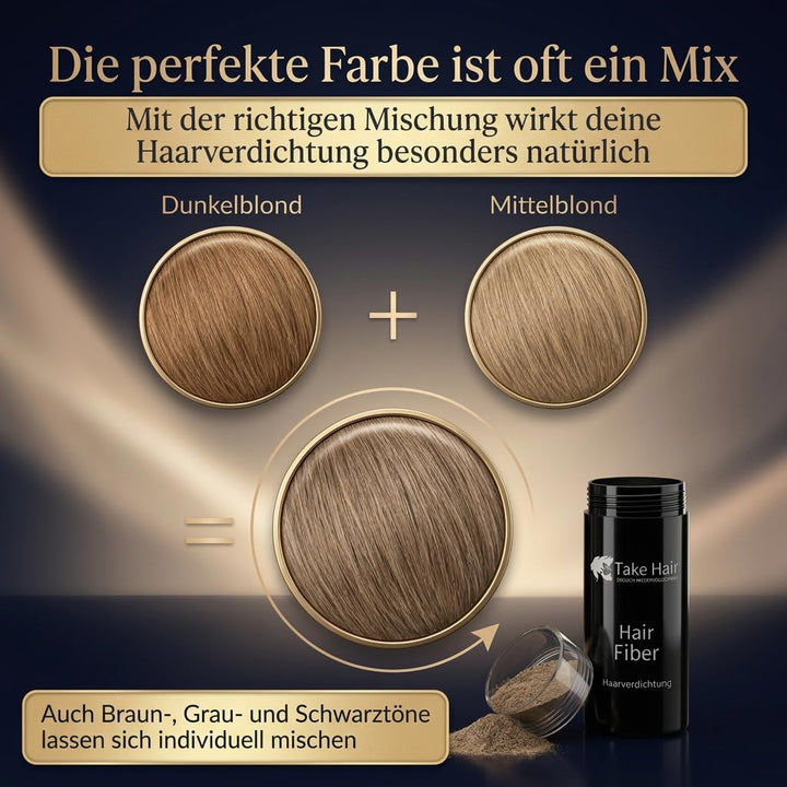 Take Hair Streuhaar für Männer I Hält bei Regen und Wind I 25g Schütthaar zur Haarverdichtung I Hair