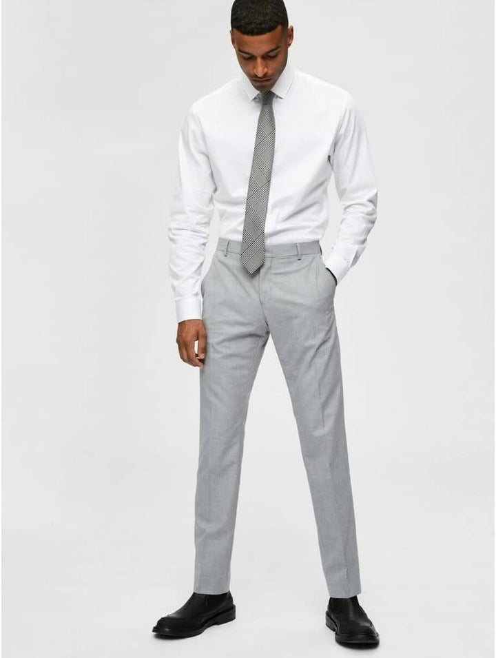 SELECTED HOMME Herren Slhslim-mylologan Light Grey TRS B Noos Anzughose, Light Grey Melange, 40 EU