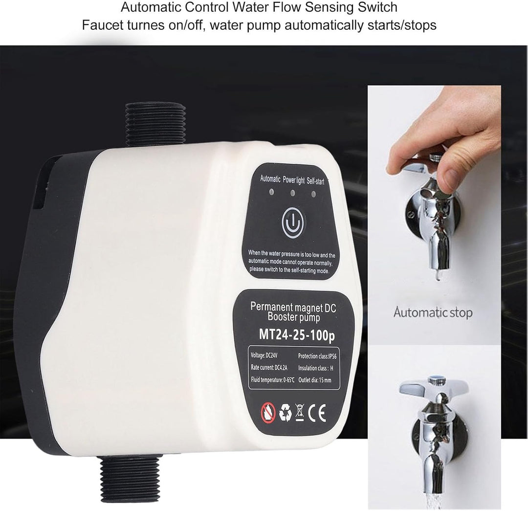 Druckerhöhungspumpe, Warmwasserbereiter-Druckerhöhungspumpe 100–240 V, Leise, 25 L, Grosser Durchflu