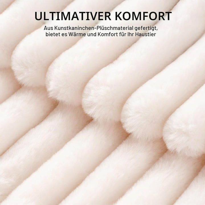 EDAGNY Stilvolle Rundes Katzenbetten Weiches Welpenbett Angstlösend Creme S Creme L 51 x B 51 x H 20