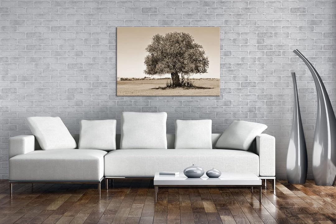 deyoli himmlicher einsamer Baum Format: 60x40 cm Effekt: Sepia als Leinwandbild, Motiv fertig gerahm