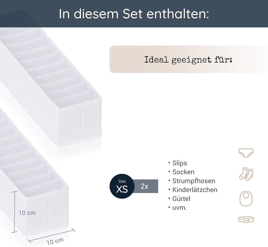 ROW&LINE® – Organizer – 11 extra hohe Fächer für Babysachen, Socken & Kleidung – Ordnungssystem Wick