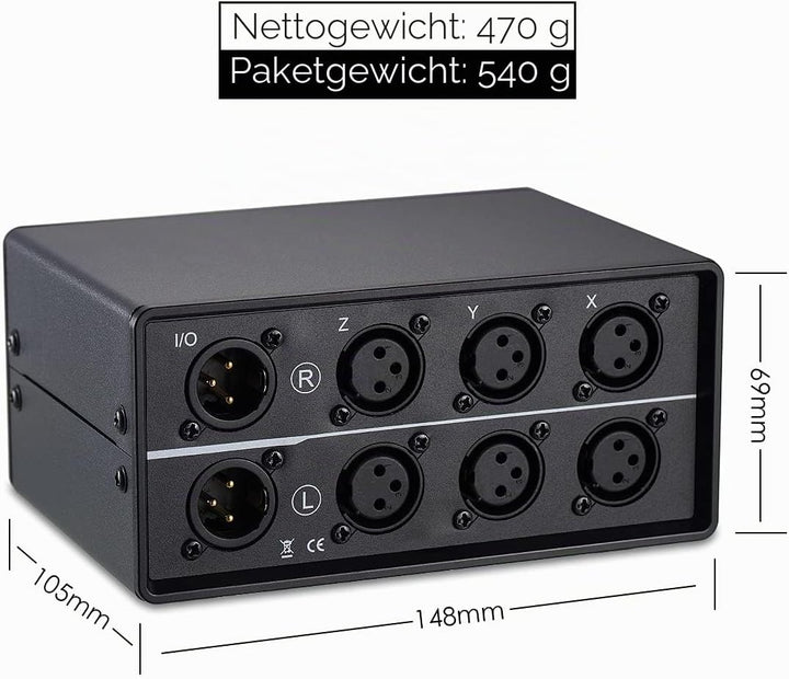 Nobsound 3-IN-1-OUT XLR Audio Switch ; Balanced Audio Converter ; 3-Way Stereo Passive Audio Selecto