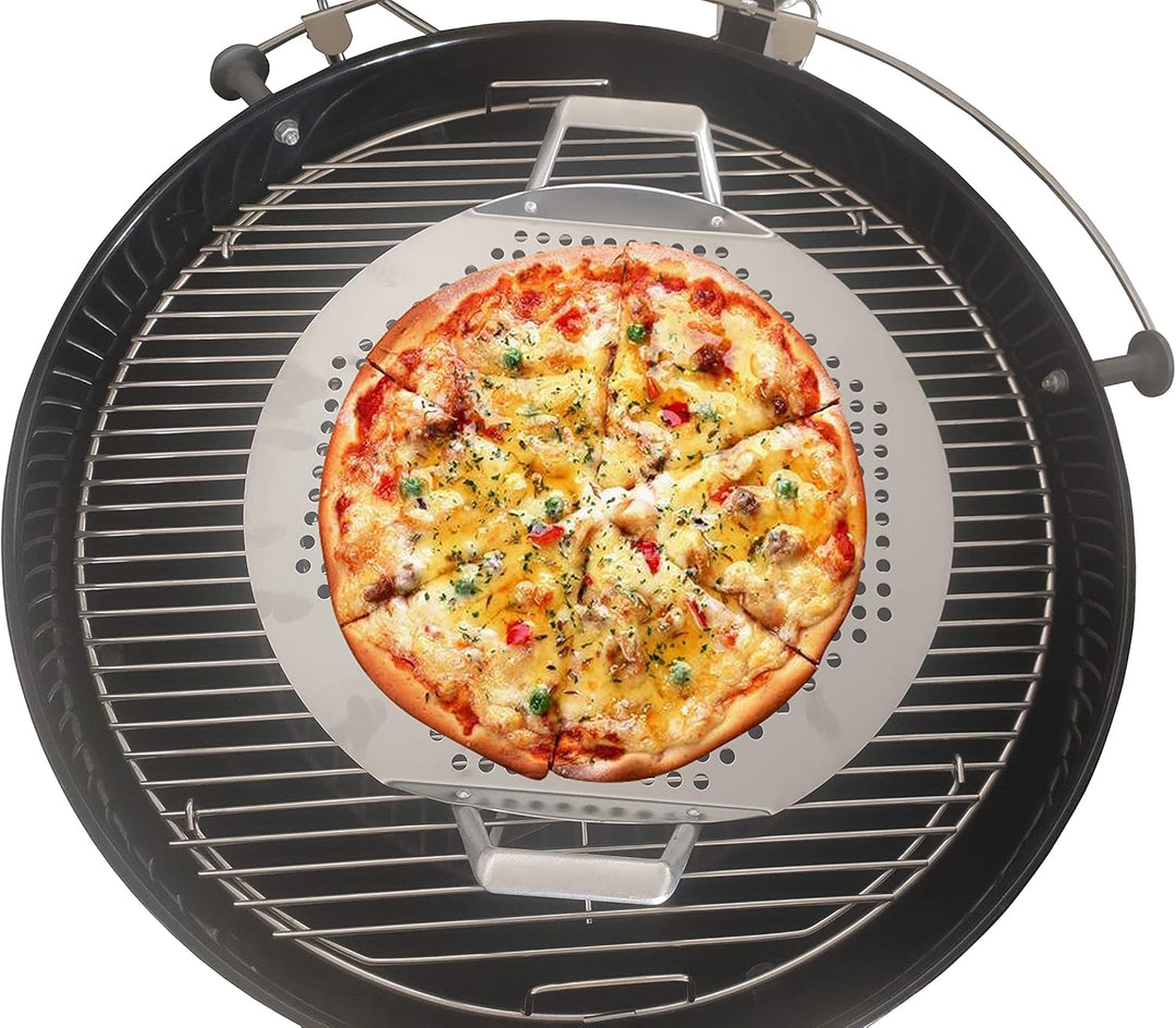 Grill Topper - Grillplatte aus Edelstahl – Perforiertes Grillzubehör Kompatibel mit Kugelgrill, Kama