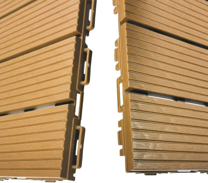 FORTENA Terrassenfliesen aus Kunststoff – 30 x 30cm, 8 Stück, 0,72 qm, Anti-Rutsch-Oberfläche, Klick