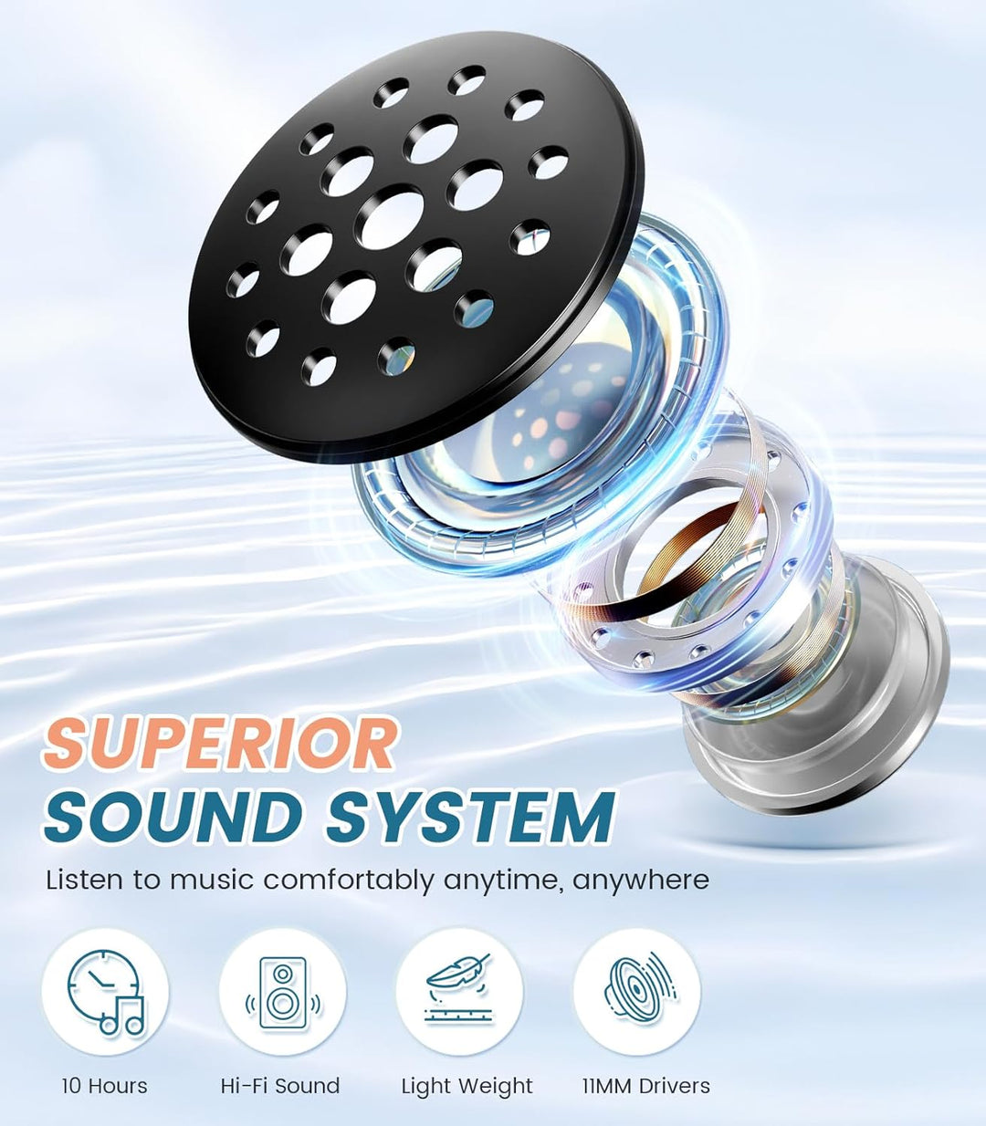 Voerou Sleep Headphones Sportkopfband-Kopfhörer mit ultradünnen HD-Stereolautsprechern zum Schlafen,